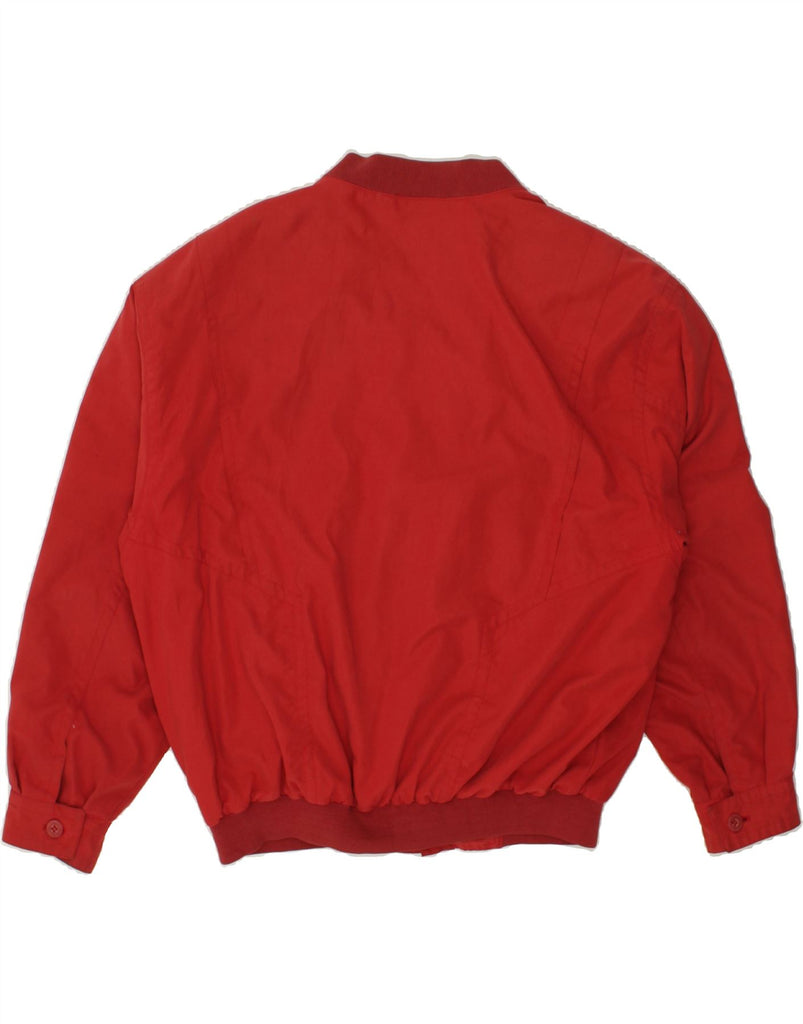 VINTAGE Mens Bomber Jacket IT 48 Medium Red Polyester | Vintage Vintage | Thrift | Second-Hand Vintage | Used Clothing | Messina Hembry 