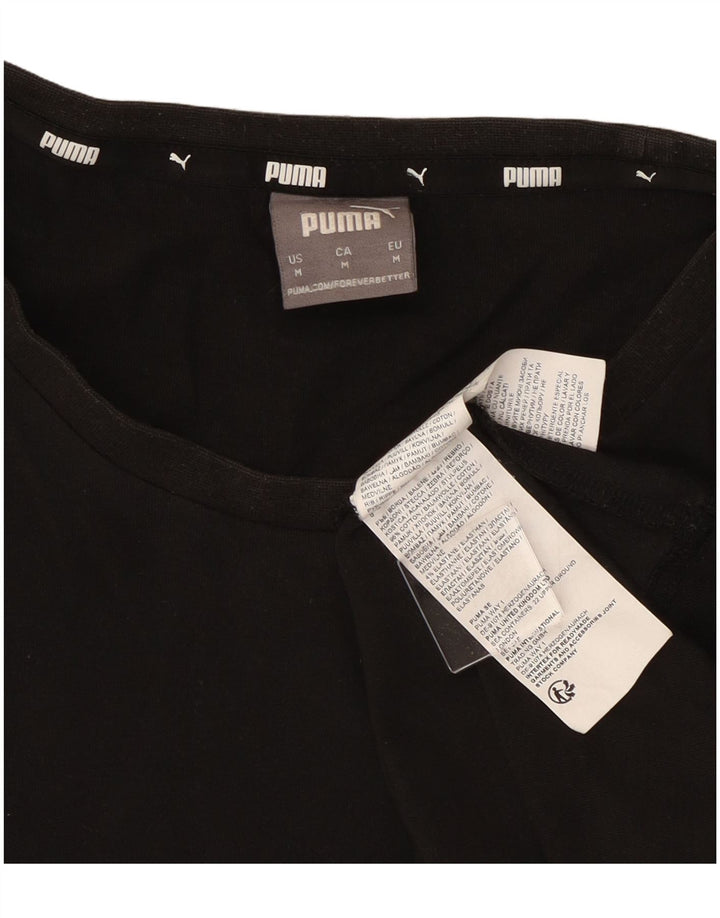Puma Mens T-Shirt Top Medium Black Cotton