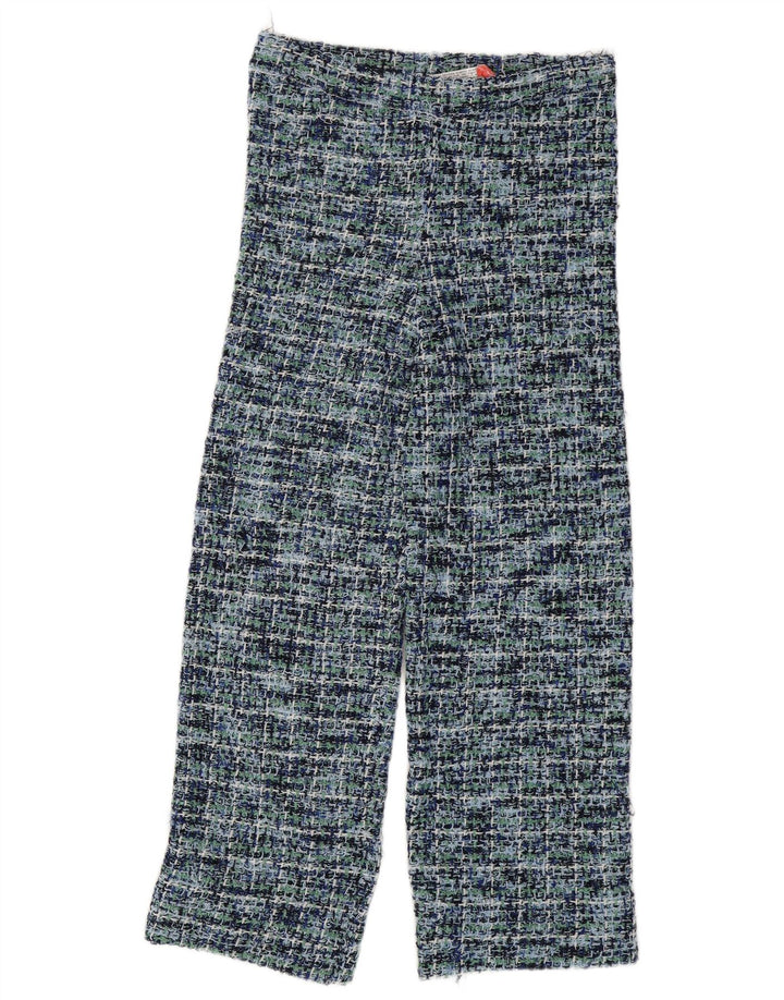 ZARA Womens Straight Casual Trousers Medium W30 L27 Multicoloured Check