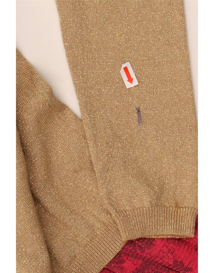 DESIGUAL Girls Graphic Jumper Dress 9-10 Years Beige Floral Cotton