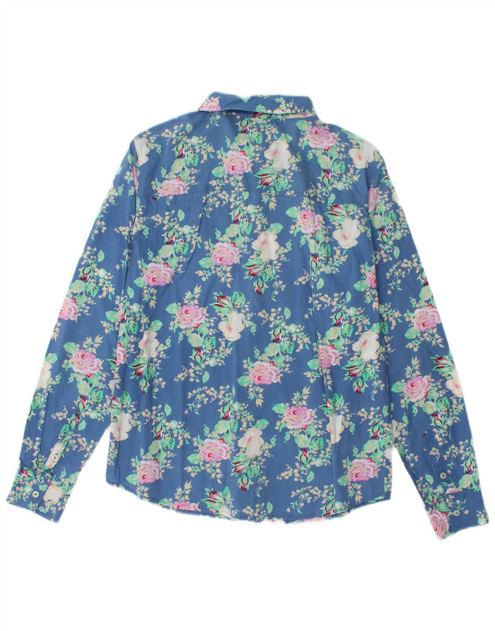 BENETTON Womens Shirt UK 14 Medium Blue Floral