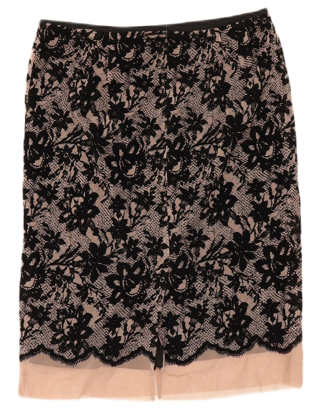 Zara Womens Midi Skirt XS W30 Black Floral Polyester
