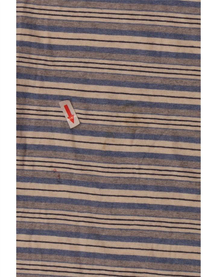 Fat Face Mens T-Shirt Top Large Blue Striped Cotton