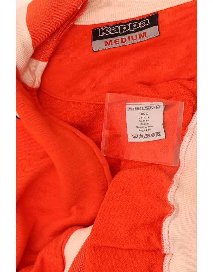 Kappa Mens Tracksuit Top Jacket Medium Orange Cotton