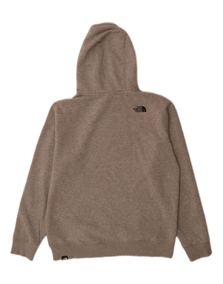 The North Face Mens Hoodie Jumper Large Grey Cotton