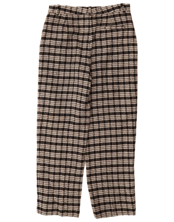 Zara Womens High Waist Tapered Chino Trousers Medium W28 L29 Black Check