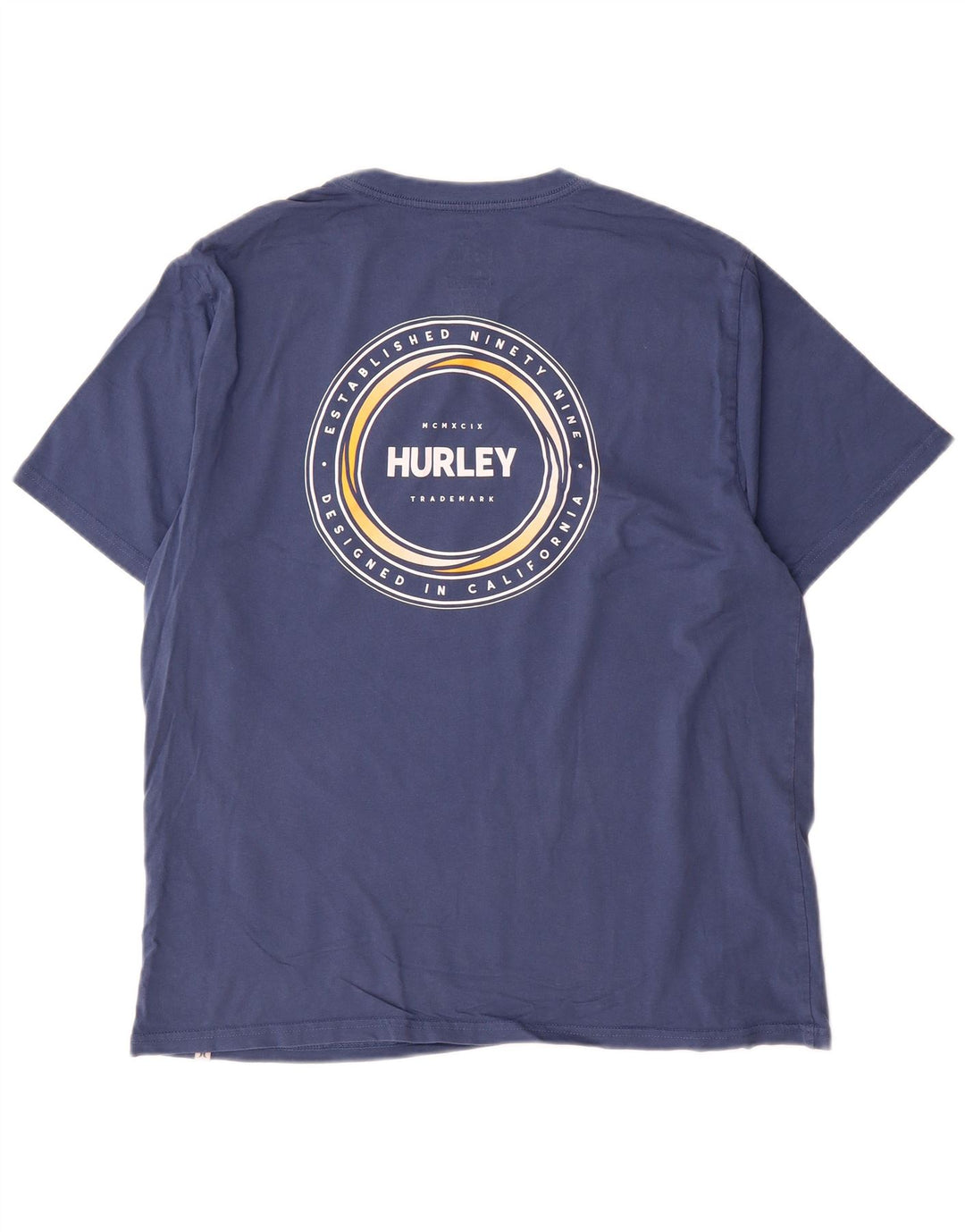 Hurley Mens Graphic T-Shirt Top Large Blue Cotton