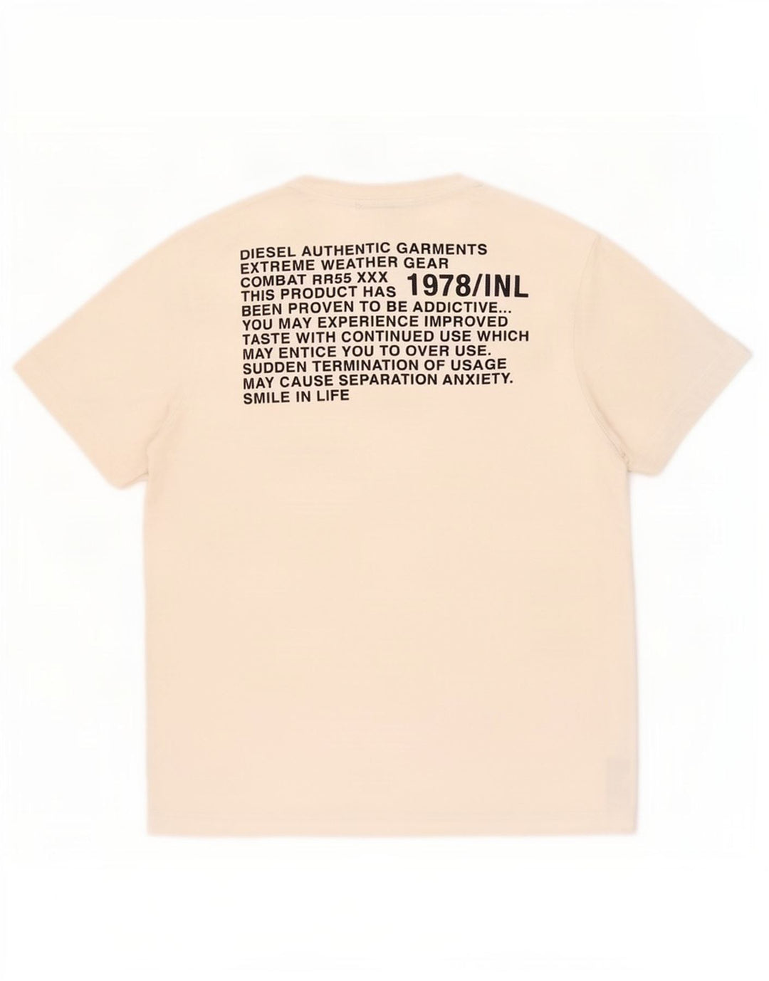 Diesel Mens Graphic T-Shirt Top Medium White Cotton