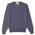Vintage Mens V-Neck Jumper Sweater Medium Blue Merino Wool