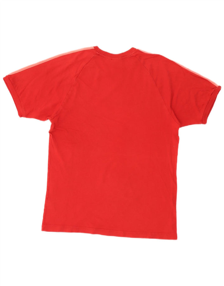 Adidas Mens T-Shirt Top Medium Red Cotton