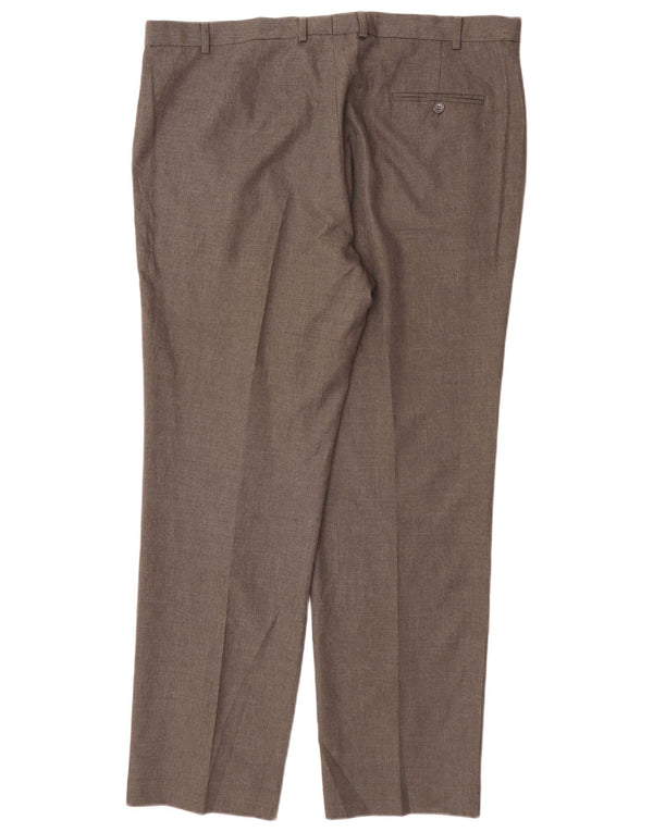 Marks & Spencer Mens Straight Regular Fit Suit Trousers W42 L33 Grey