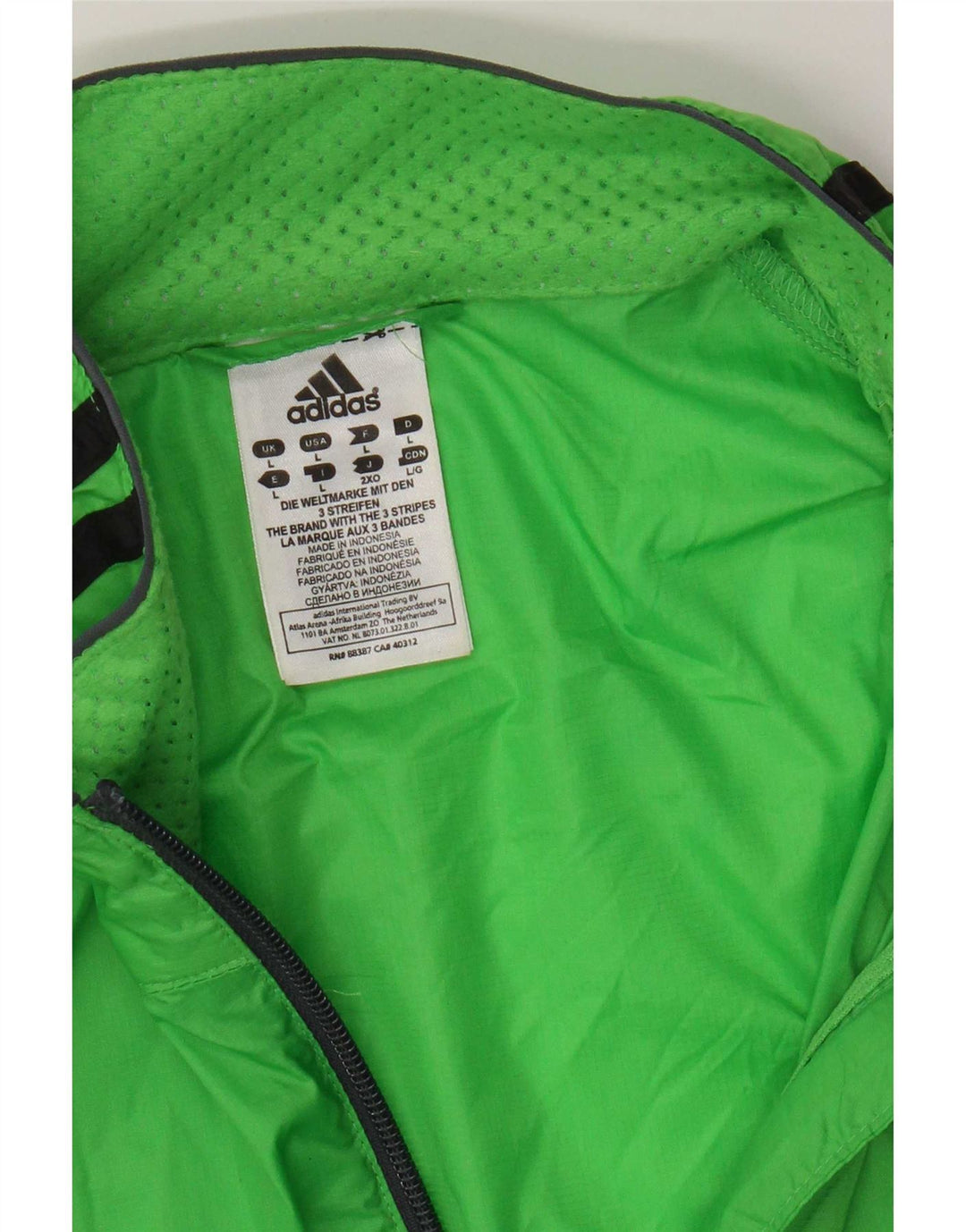 Adidas Mens Rain Jacket UK 40 Large Green Nylon