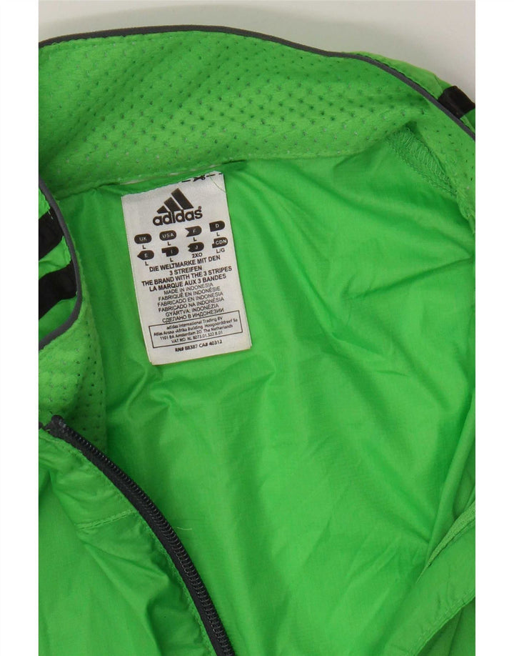 Adidas Mens Rain Jacket UK 40 Large Green Nylon
