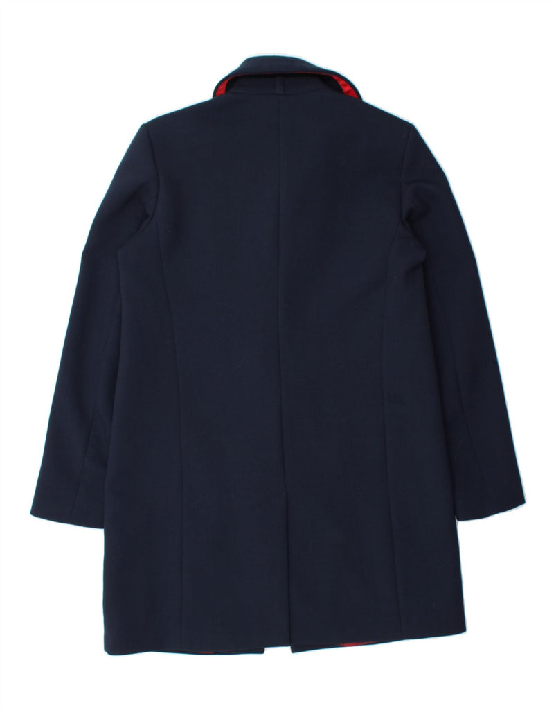 TOMMY HILFIGER Womens Loose Fit Overcoat UK 10 Small Navy Blue Polyester Vintage Tommy Hilfiger and Second-Hand Tommy Hilfiger from Messina Hembry 