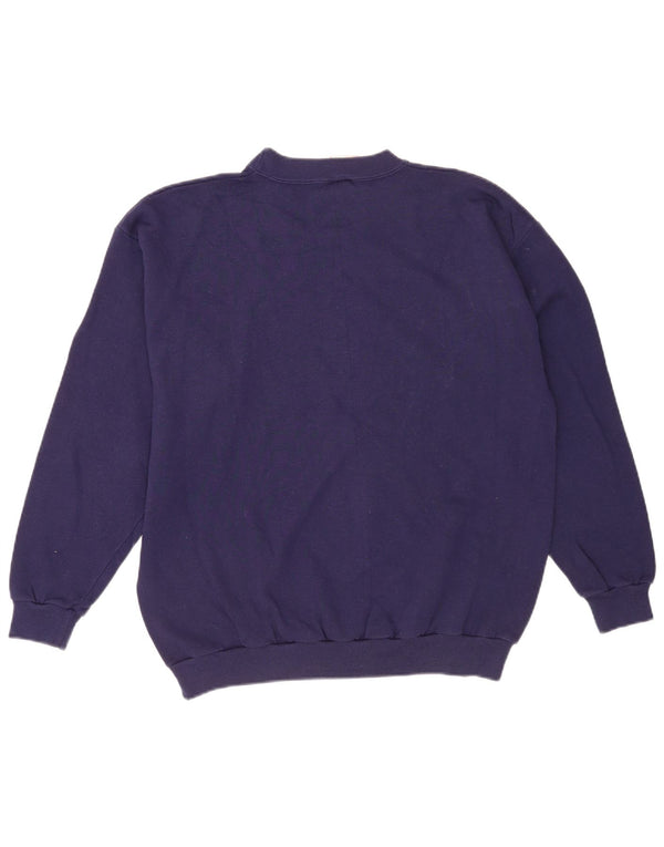 Fruit Of The Loom Mens Sweatshirt Jumper Large Navy Blue Cotton
