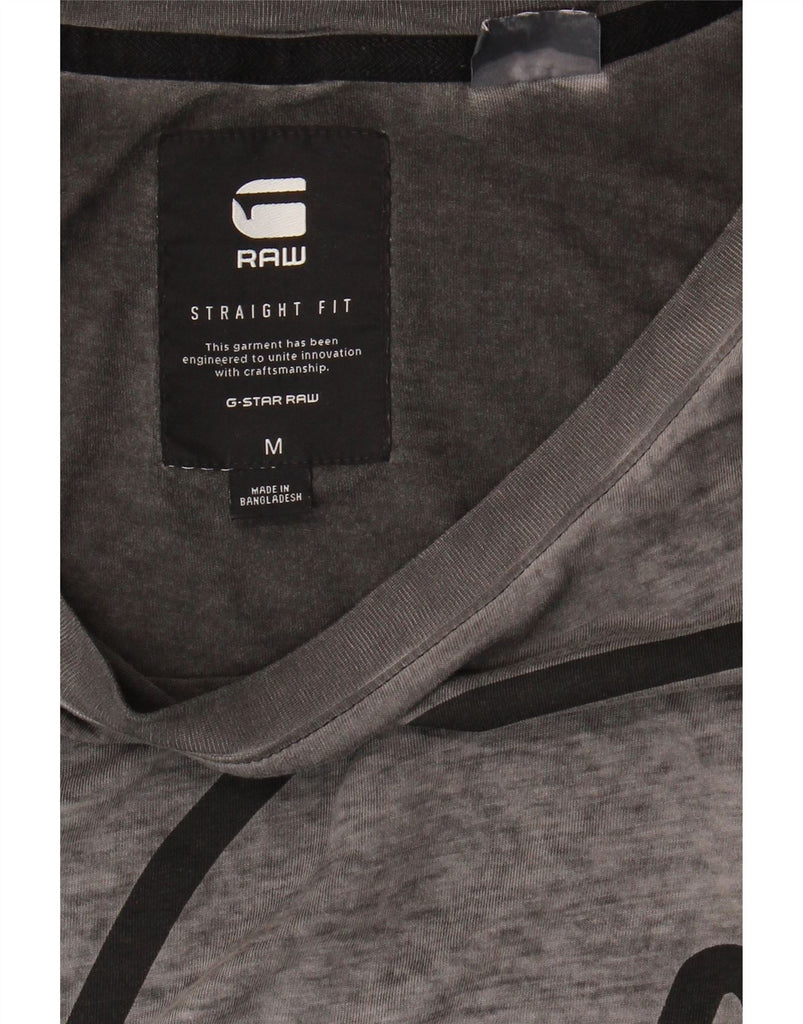 G-STAR Mens Straight Fit Graphic T-Shirt Top Medium Grey Vintage G-Star and Second-Hand G-Star from Messina Hembry 