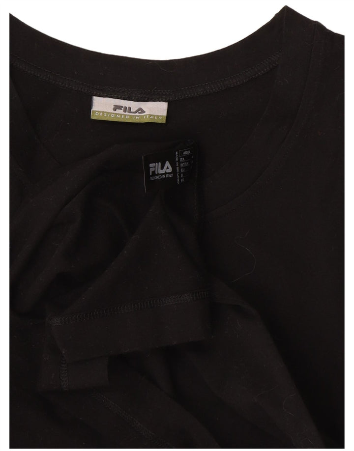 Fila Mens T-Shirt Top Medium Black Cotton