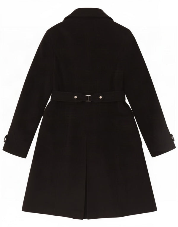 Karen Millen Womens Overcoat UK 14 Large Black Polyamide