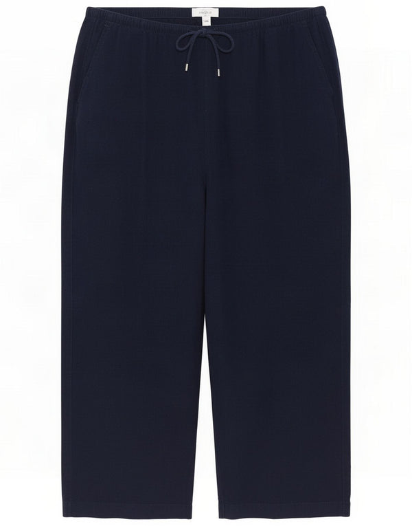Marks & Spencer Womens High Waist Chino Trousers UK 18 XL W36 L29 Navy Blue