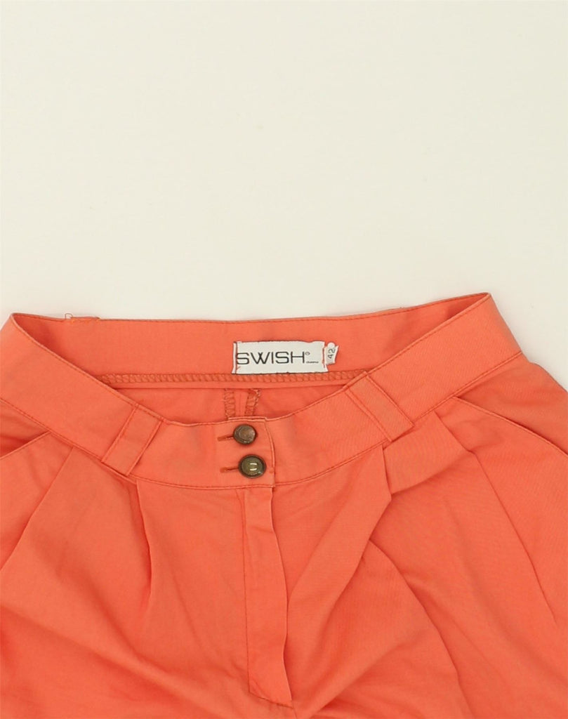 VINTAGE Womens High Waist Chino Shorts IT 42 Medium W26 Orange Cotton | Vintage Vintage | Thrift | Second-Hand Vintage | Used Clothing | Messina Hembry 