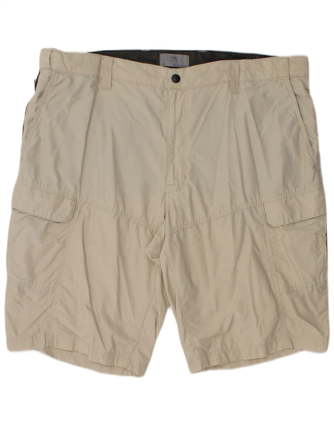 MARKS & SPENCER Mens Cargo Shorts W42 2XL Beige Cotton
