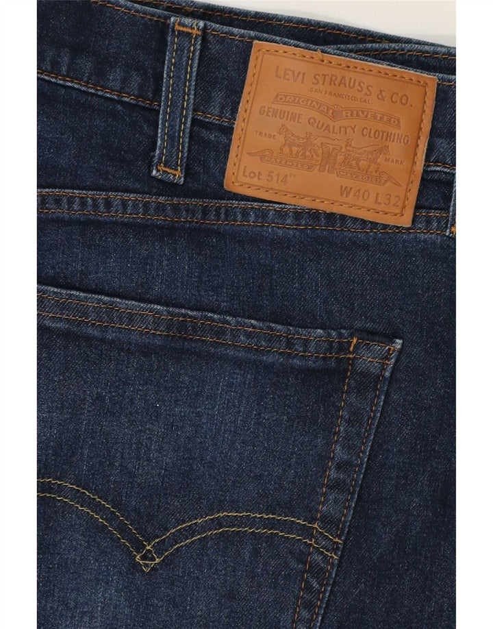 Levi's Mens 514 Straight Jeans W40 L30 Navy Blue Cotton