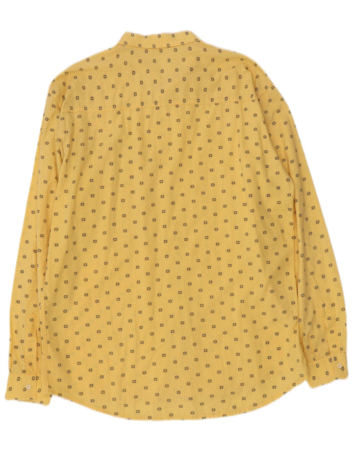 Carrera Mens Shirt Large Yellow Spotted Cotton