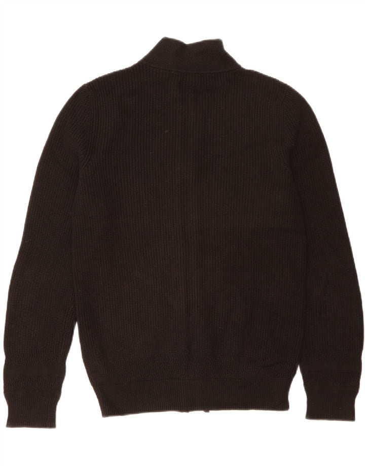 Zara Mens Cardigan Sweater Medium Black Cotton