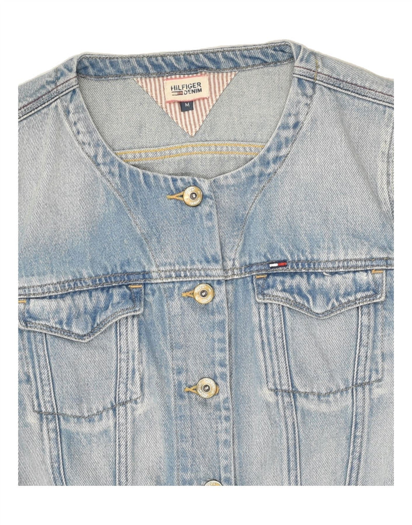 TOMMY HILFIGER Womens Crop Denim Jacket UK 12 Medium Blue Cotton | Vintage Tommy Hilfiger | Thrift | Second-Hand Tommy Hilfiger | Used Clothing | Messina Hembry 