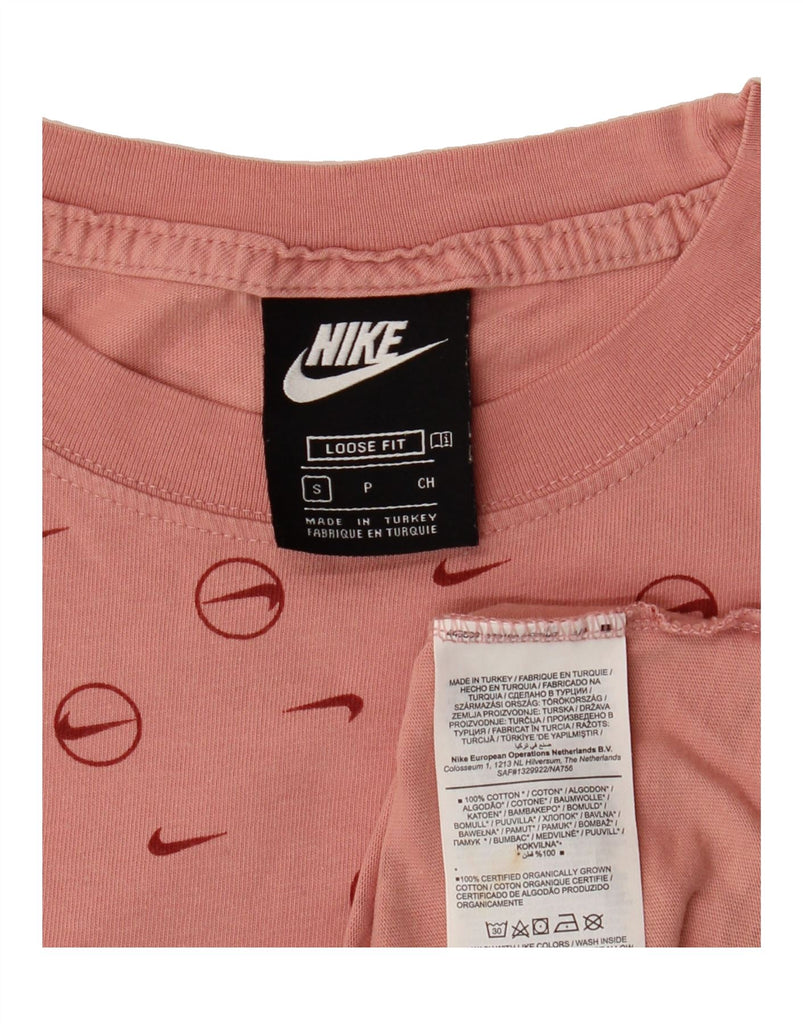 NIKE Womens Loose Fit Graphic T-Shirt Top UK 10 Small Pink Cotton Vintage Nike and Second-Hand Nike from Messina Hembry 