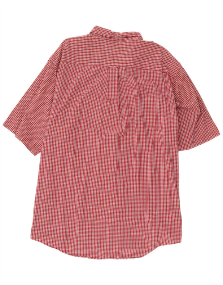 Nautica Mens Short Sleeve Shirt 2XL Red Check Cotton