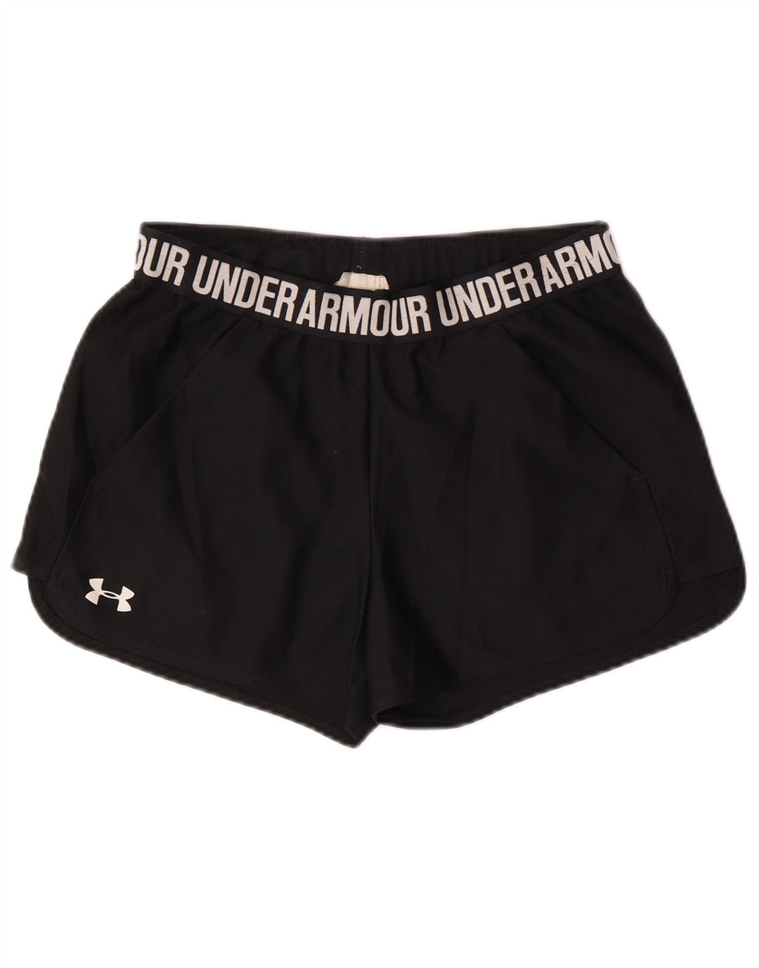 UNDER ARMOUR Womens Heat Gear Graphic Sport Shorts UK 10 Small  Black
