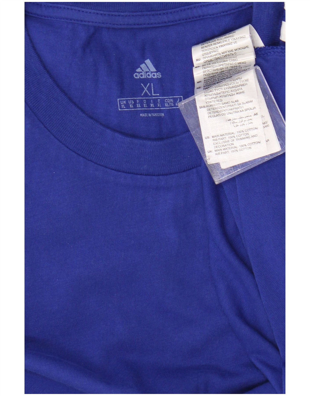 Adidas Mens T-Shirt Top XL Blue Cotton