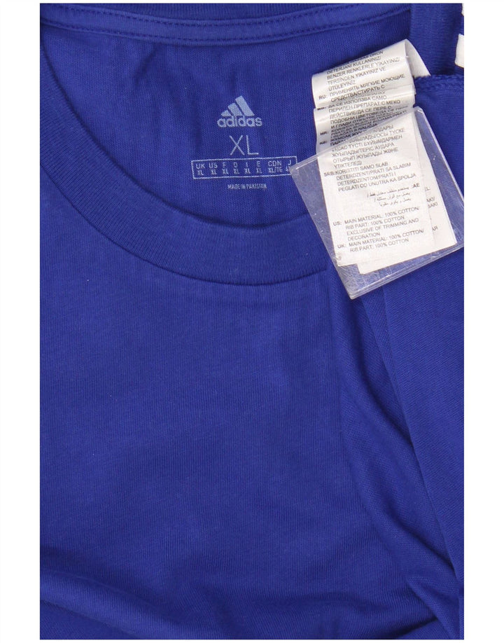 Adidas Mens T-Shirt Top XL Blue Cotton