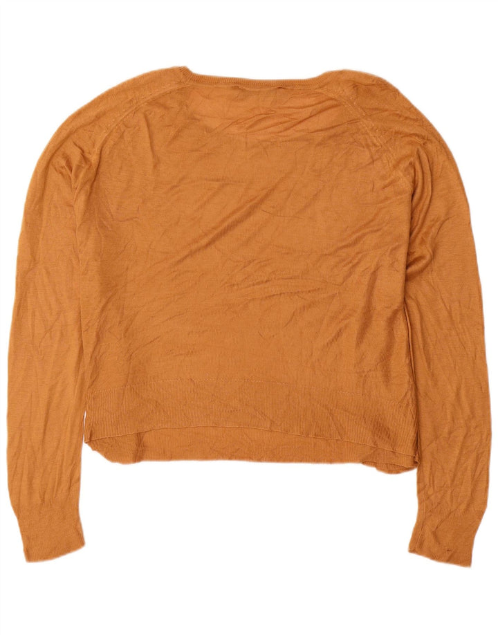 Zara Womens Oversized Boat Neck Jumper Sweater UK 14 Medium Yellow
