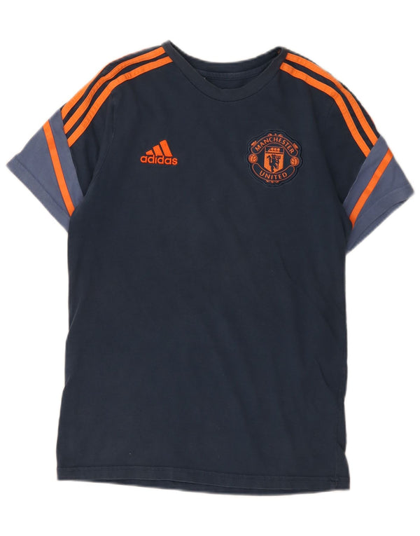 Adidas Boys Manchester United Graphic T-Shirt Top 13-14 Years Navy Blue