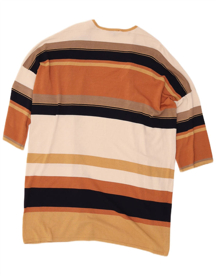 Warehouse Womens Longline Cardigan Sweater UK 14 Medium Beige Viscose