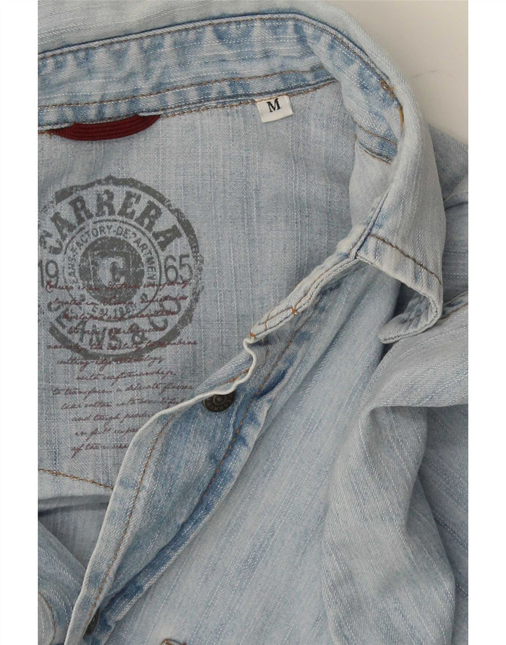 Carrera Mens Denim Shirt Medium Blue Cotton