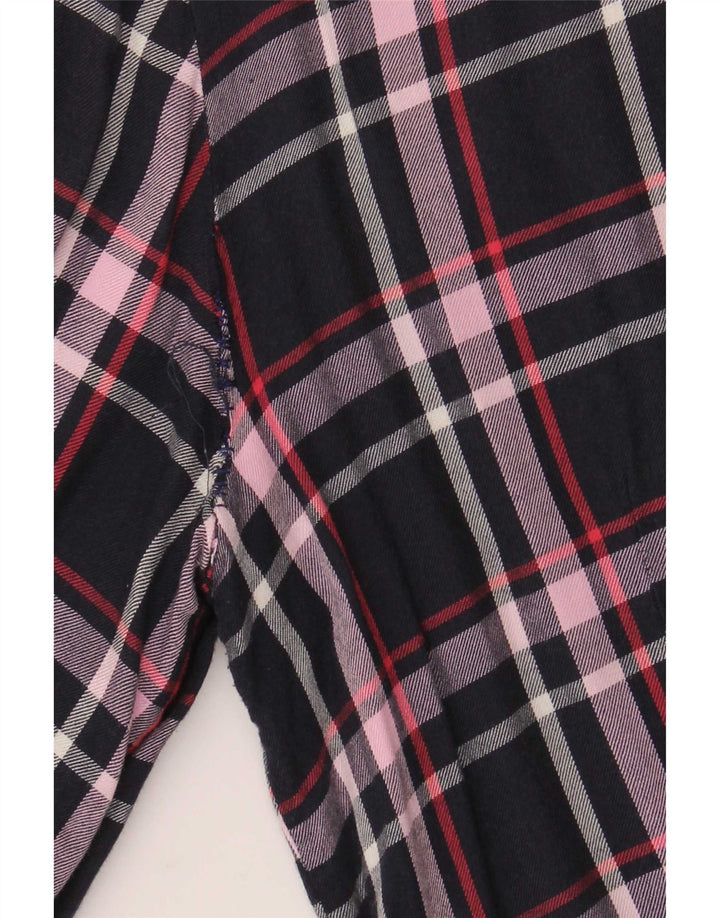 French Connection Womens Shirt UK 12 Medium Navy Blue Check Viscose