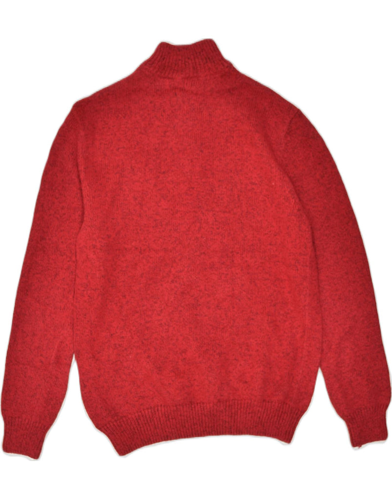 CHAPS Mens Zip Neck Jumper Sweater Small Red Flecked Cotton Classic | Vintage | Thrift | Second-Hand | Used Clothing | Messina Hembry 