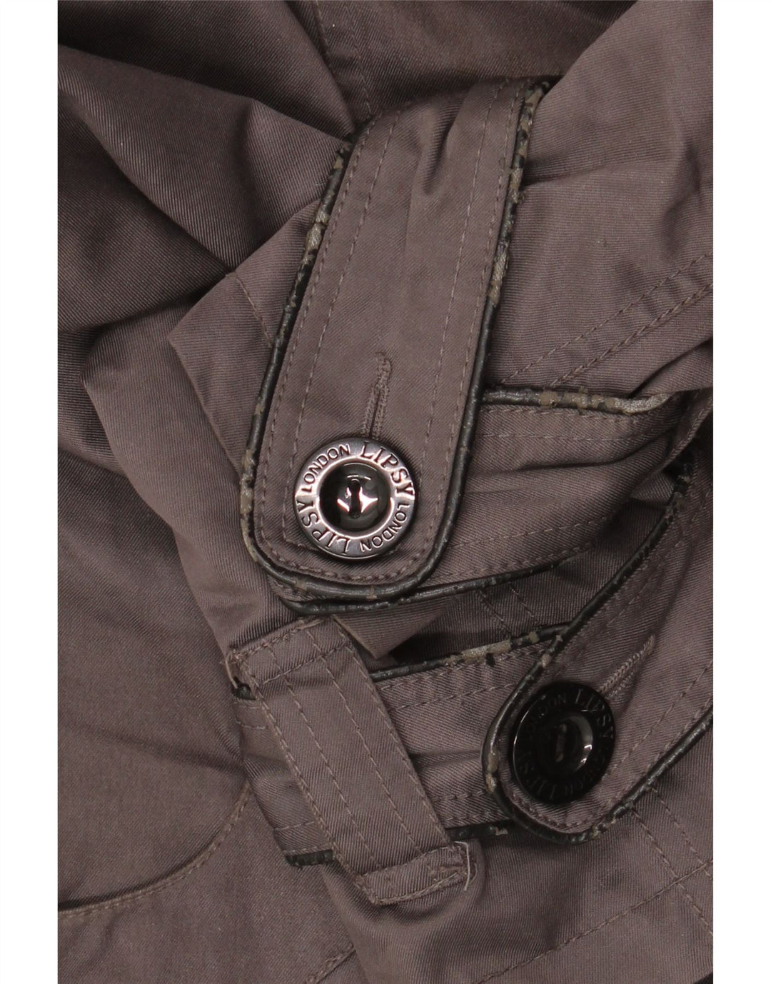 Lipsy Womens Trench Coat UK 12 Medium Grey Polyester