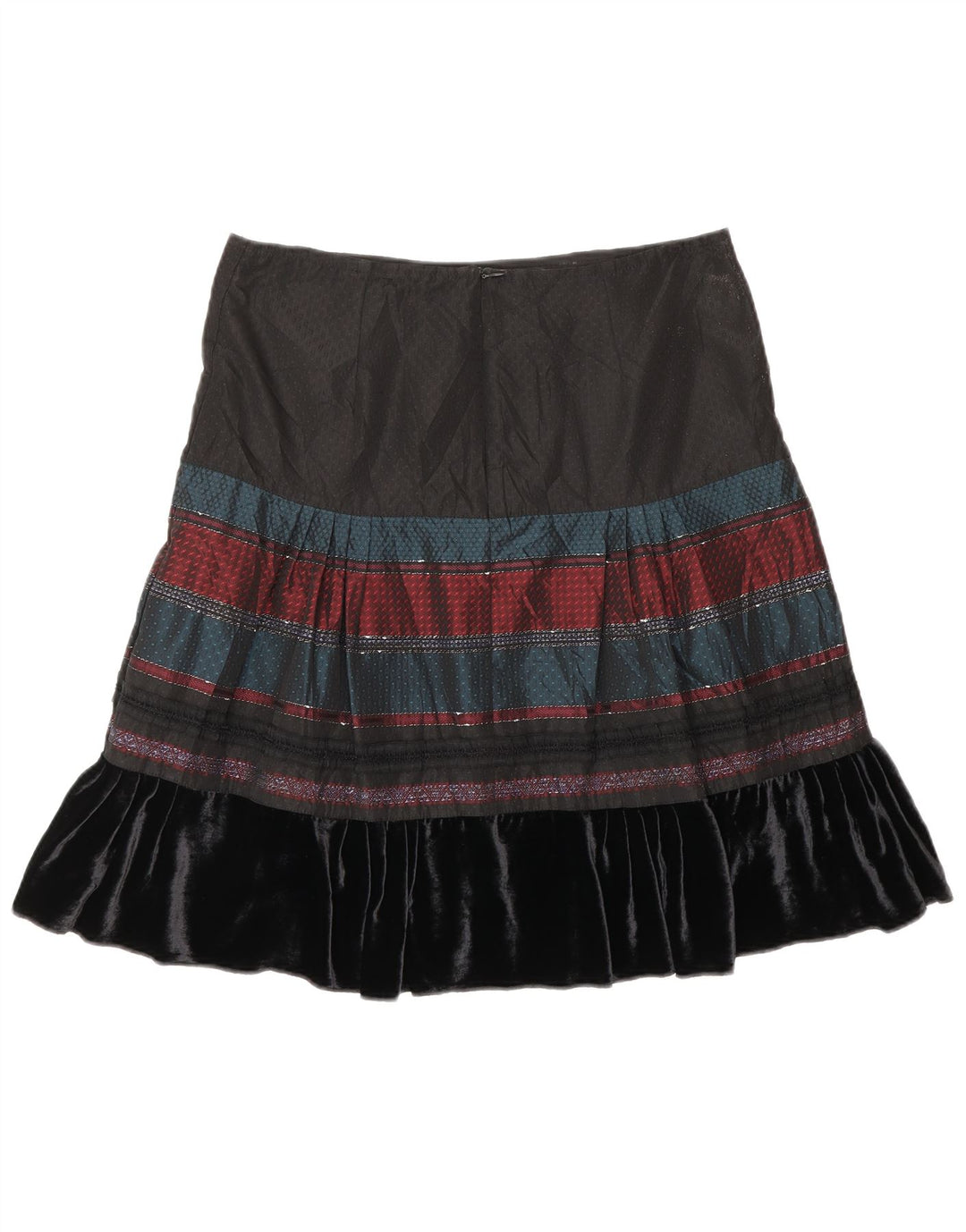 Benetton Womens A-Line Skirt W30 Medium  Black Striped