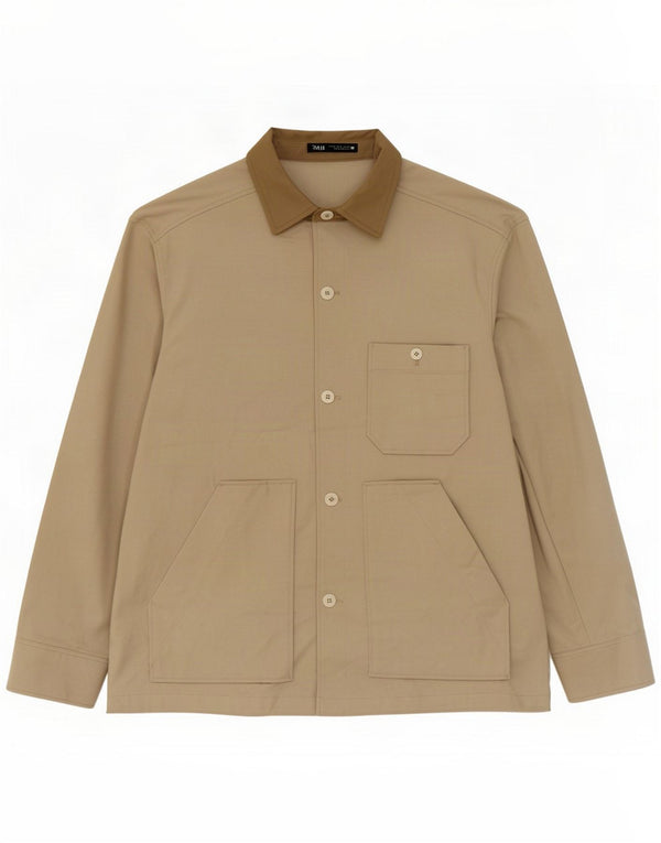 Zara Mens Utility Jacket UK 42 XL Beige Cotton