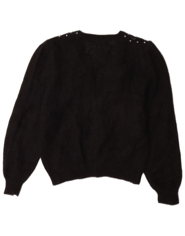 Vintage Womens Cardigan Sweater UK 16 Large Black