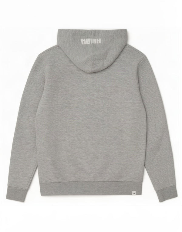 Puma Womens Graphic Regular Fit Hoodie Jumper UK 16 Large Grey Flecked