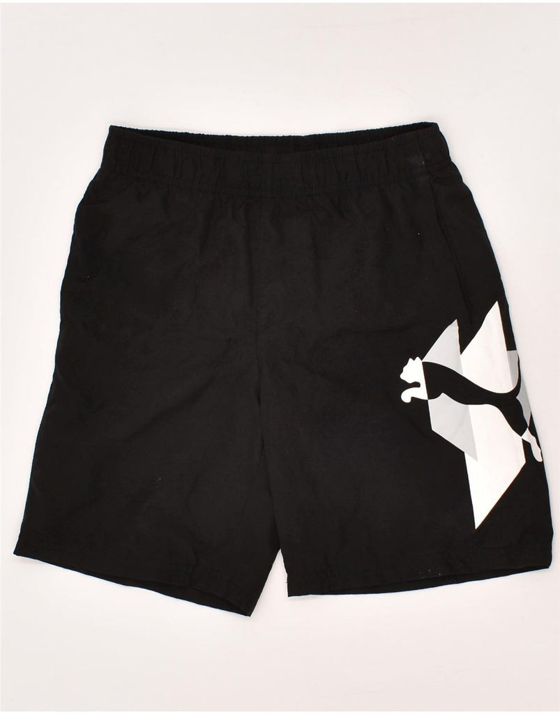 PUMA Boys Graphic Sport Shorts 9-10 Years Black Vintage Puma and Second-Hand Puma from Messina Hembry 