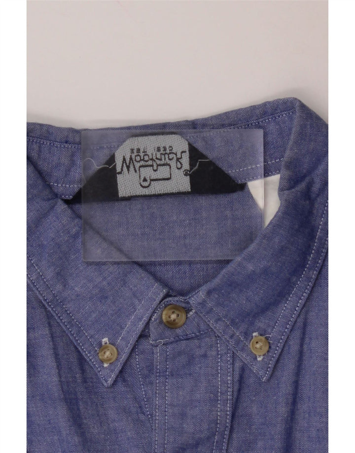 VINTAGE Mens Short Sleeve Shirt XL Blue