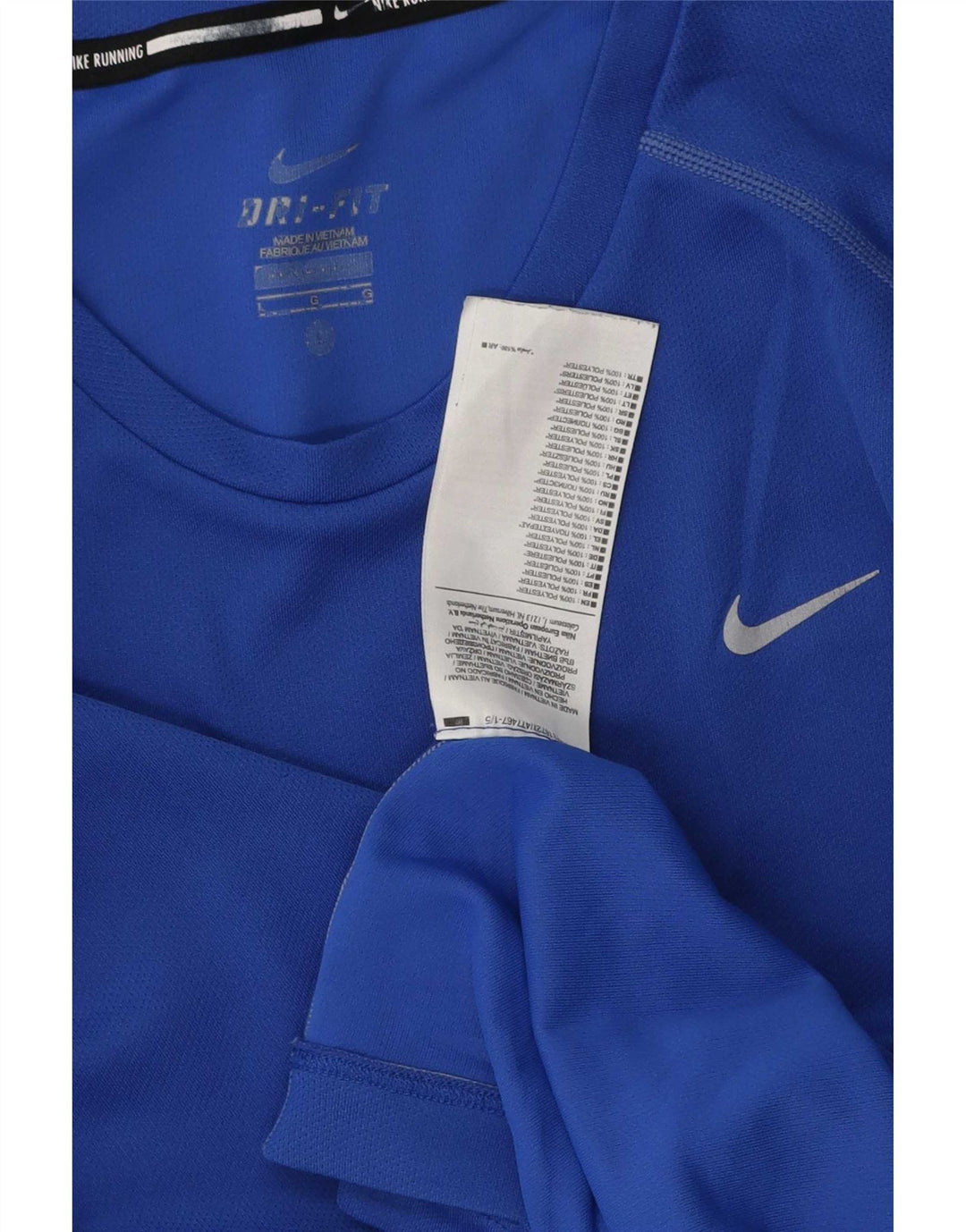 Nike Mens Dri Fit T-Shirt Top Large Blue Polyester