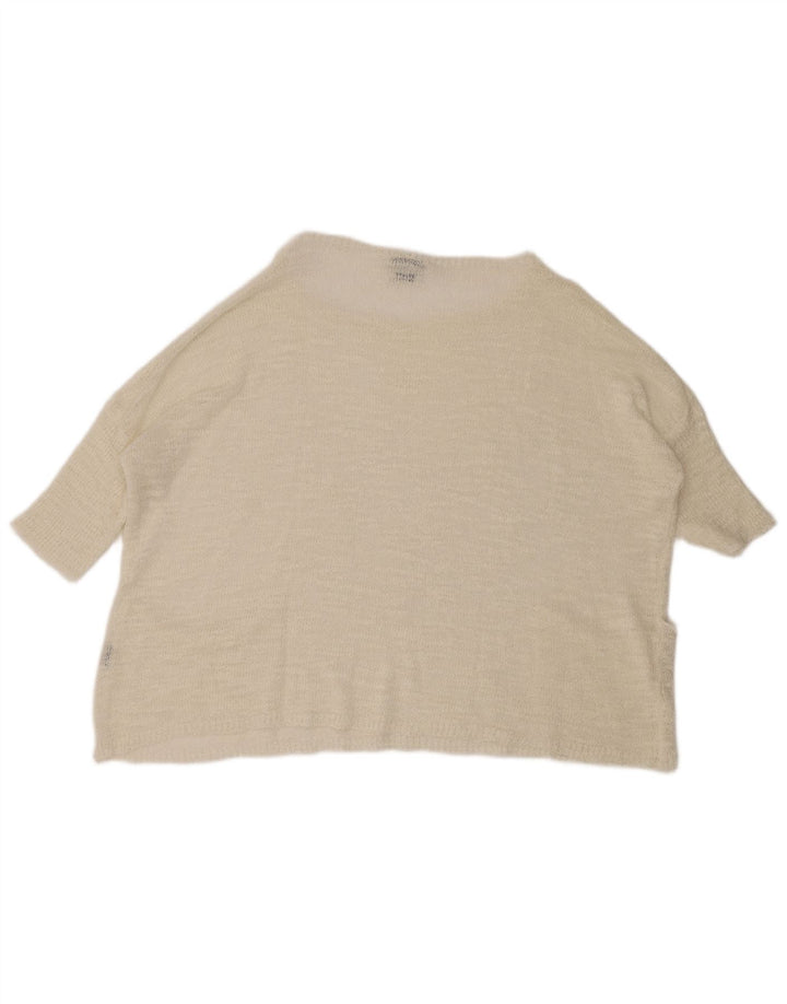 Zara Womens See Through Boat Neck Jumper Sweater UK 14 Medium Off White