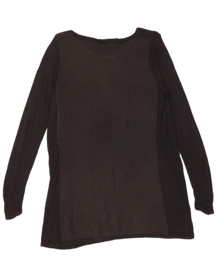 Marks & Spencer Womens Boat Neck Jumper Sweater UK 12 Medium Black